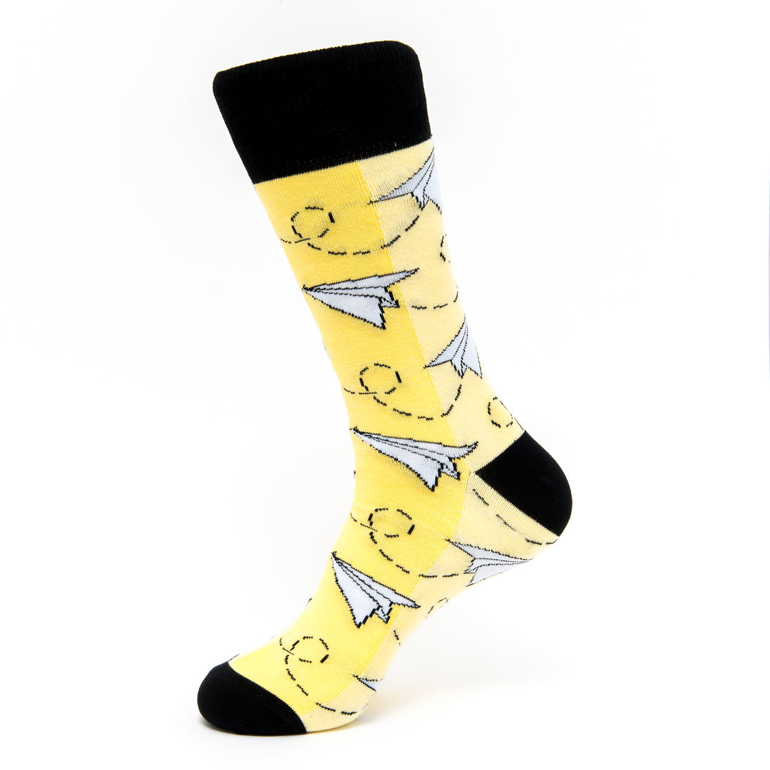 origami socks | yellow cotton socks UK | fun novelty socks l Sock design l unique socks
