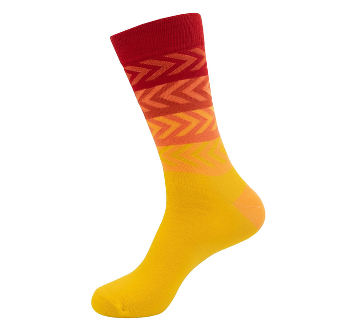 Ombre Collection | Yellow Palette | Stylish Men's Socks | Chevron Pattern Celebration | Vibrant Footwear | Sock Geeks