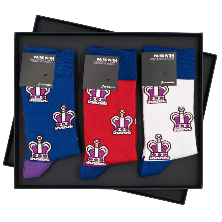 King Charles Coronation Socks - 3 pairs Luxury Sock Gift Box